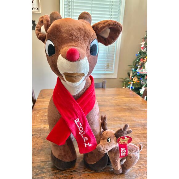 Pair of Dan Dee Reindeer Rudolph the Red-Nosed Large 24" and 9.5” Dasher - Picture 11 of 11
